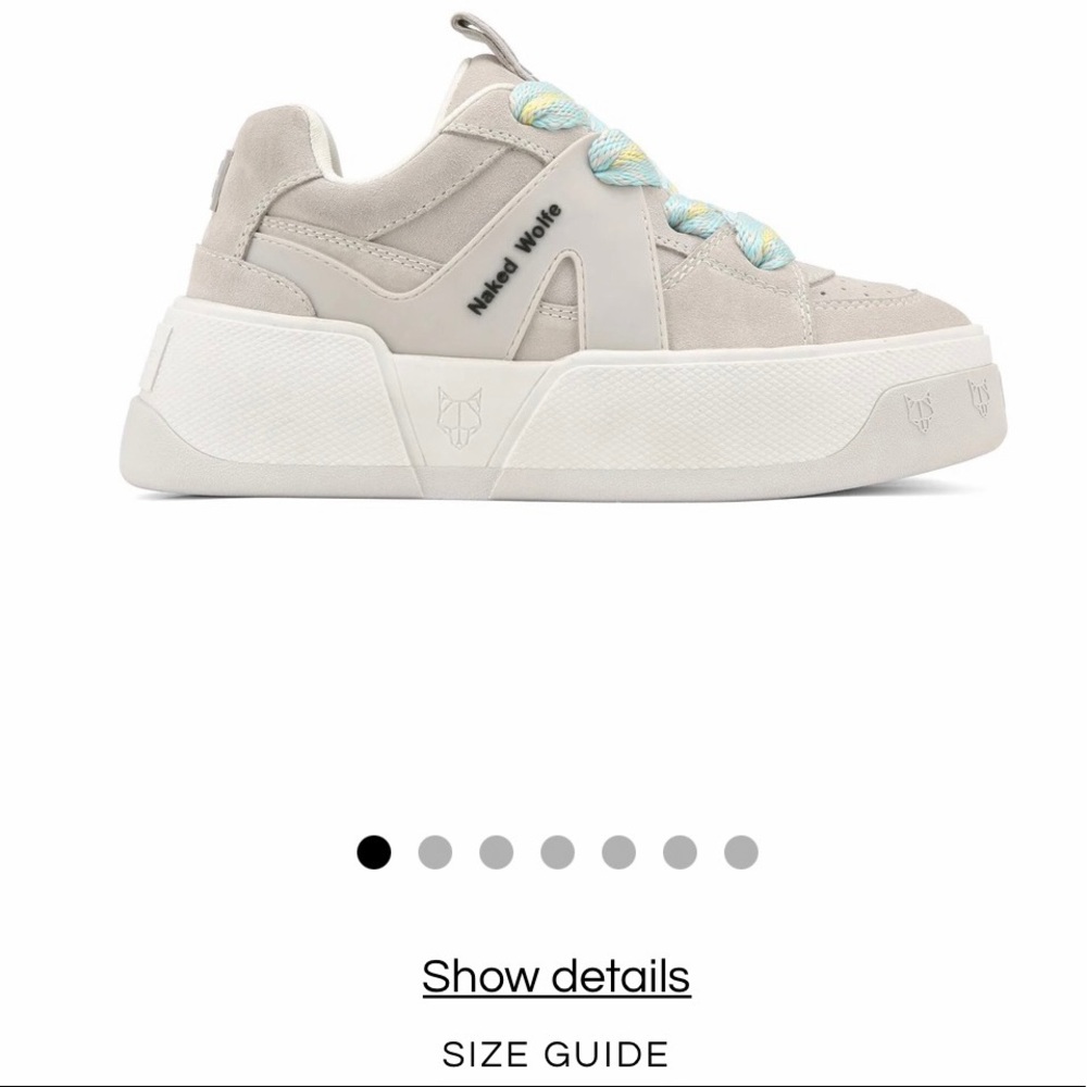 Naked Wolfe Cali Grey Low Top Chunky Platform Sneakers Suede US 8